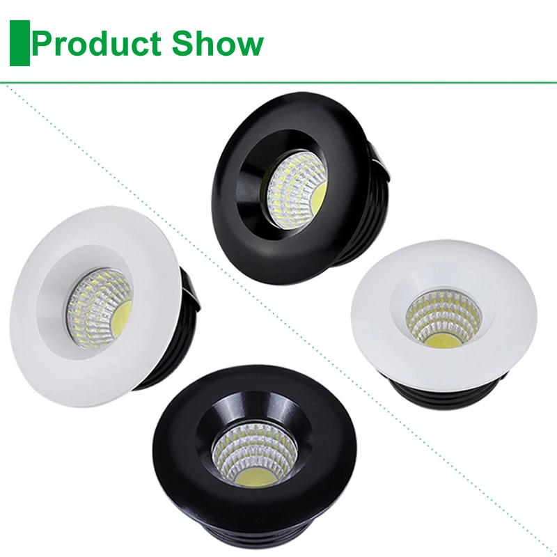 2 uds LED Downlights ronda de COB Mini punto apliques empotrados regulables lámpara de techo para gabinete de 110V 220V luces de casa para el escaparate