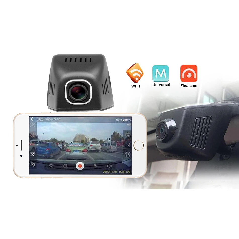 Dealcoo Автомобильный dvr камера двойной объектив Дэш wifi регистратор автомобиля с