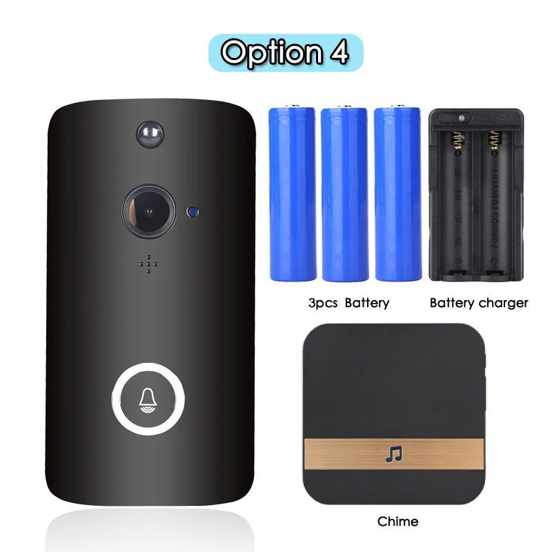 FCCWO, Full HD, 1080 P, wifi, дверной звонок, умный IP беспроводной домофон, дверной звонок, PIR датчик движения, ночное видение, дверной звонок, камера безопасности - Цвет: Option 4
