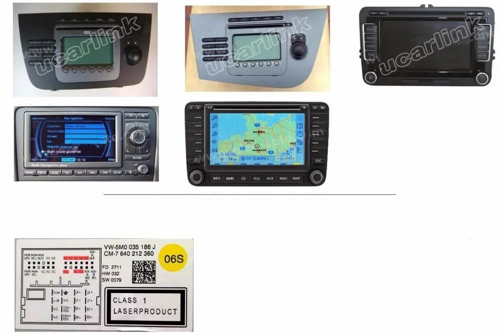 Автомобильный радиоприемник цифровой USB SD AUX плеер для VW AUDI Skoda Seat 12PIN