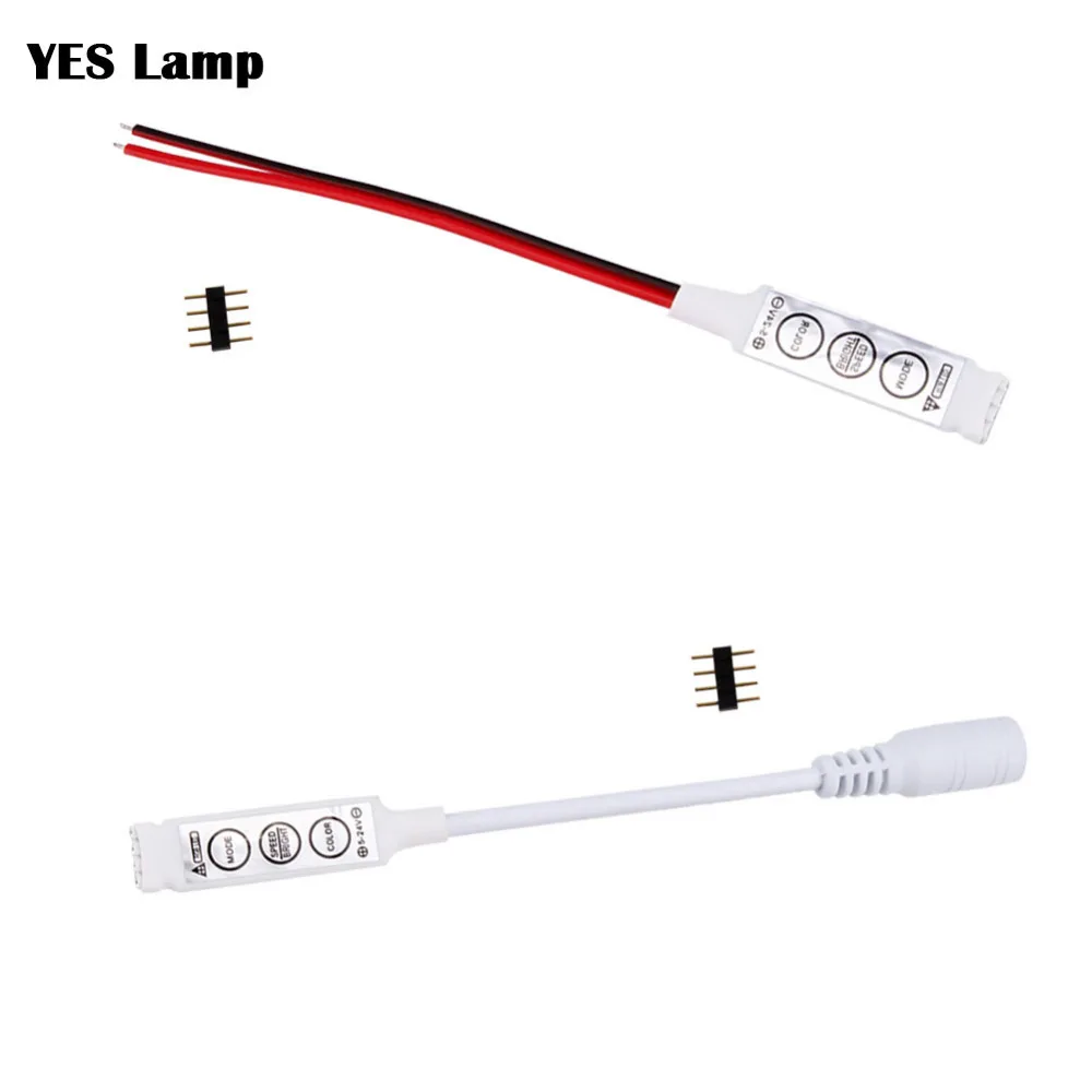 DC12V RGB светодиодный мини контроллер 3 клавиши с разъемом постоянного тока для
