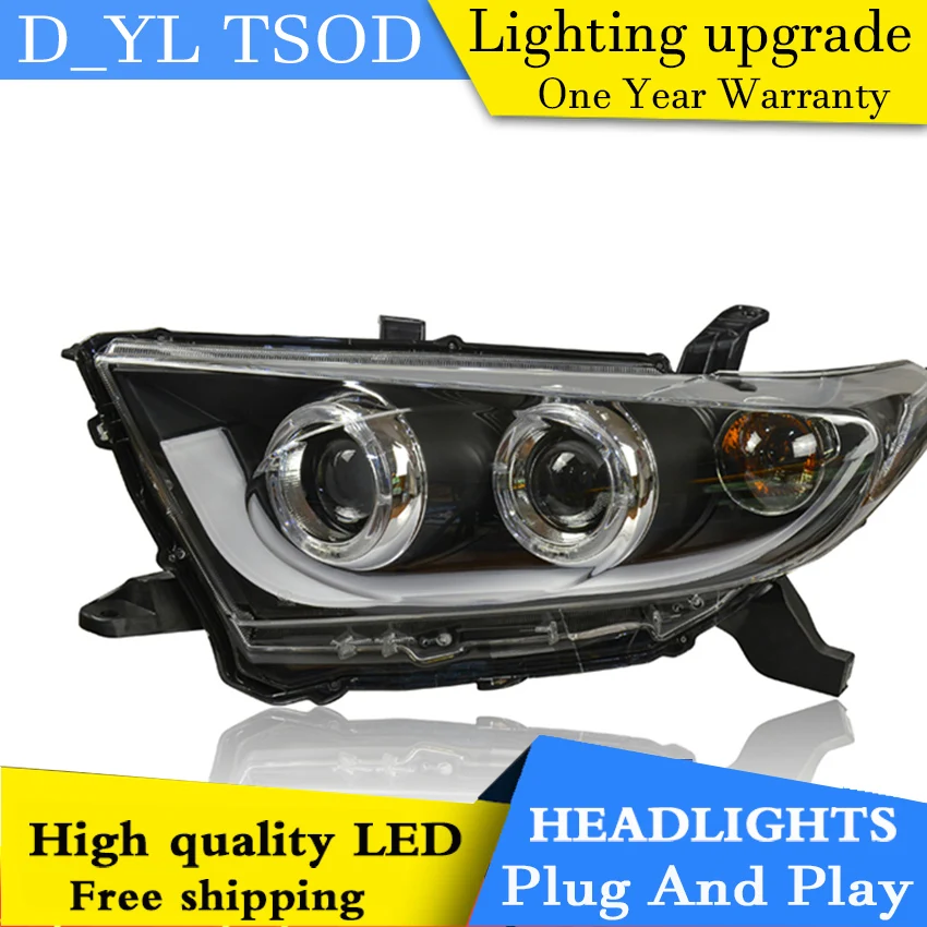 Car Styling For Toyota HIGHLANDER headlights 2012-13 head lamp Angel eye led DRL front light Bi-Xenon Lens xenon | Автомобили и