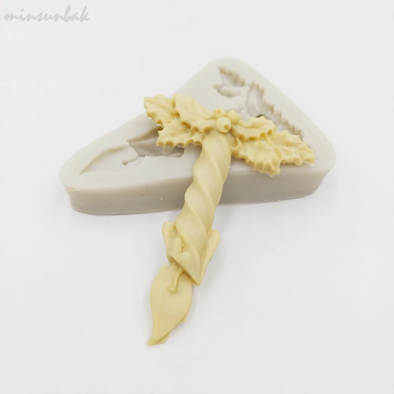 minsunbak Christmas Candle Pattern Chocolate Silicone Mold Fondant Cake Decoration Tools Kitchen Accessories | Дом и сад