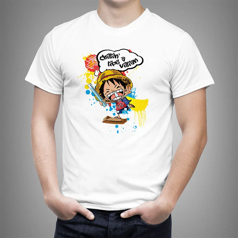 Animated Cartoon One Piece luffy anime roronoa zoro usopp T shirt Men Women Printed Casual Cool tees Short Sleeve tops #1990 | Мужская