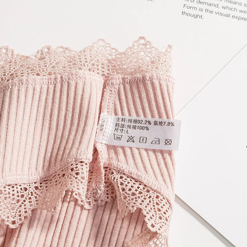 Новые хлопковые трусы Для женщин нижнее белье из хлопка для девочек Mid Rise Lace