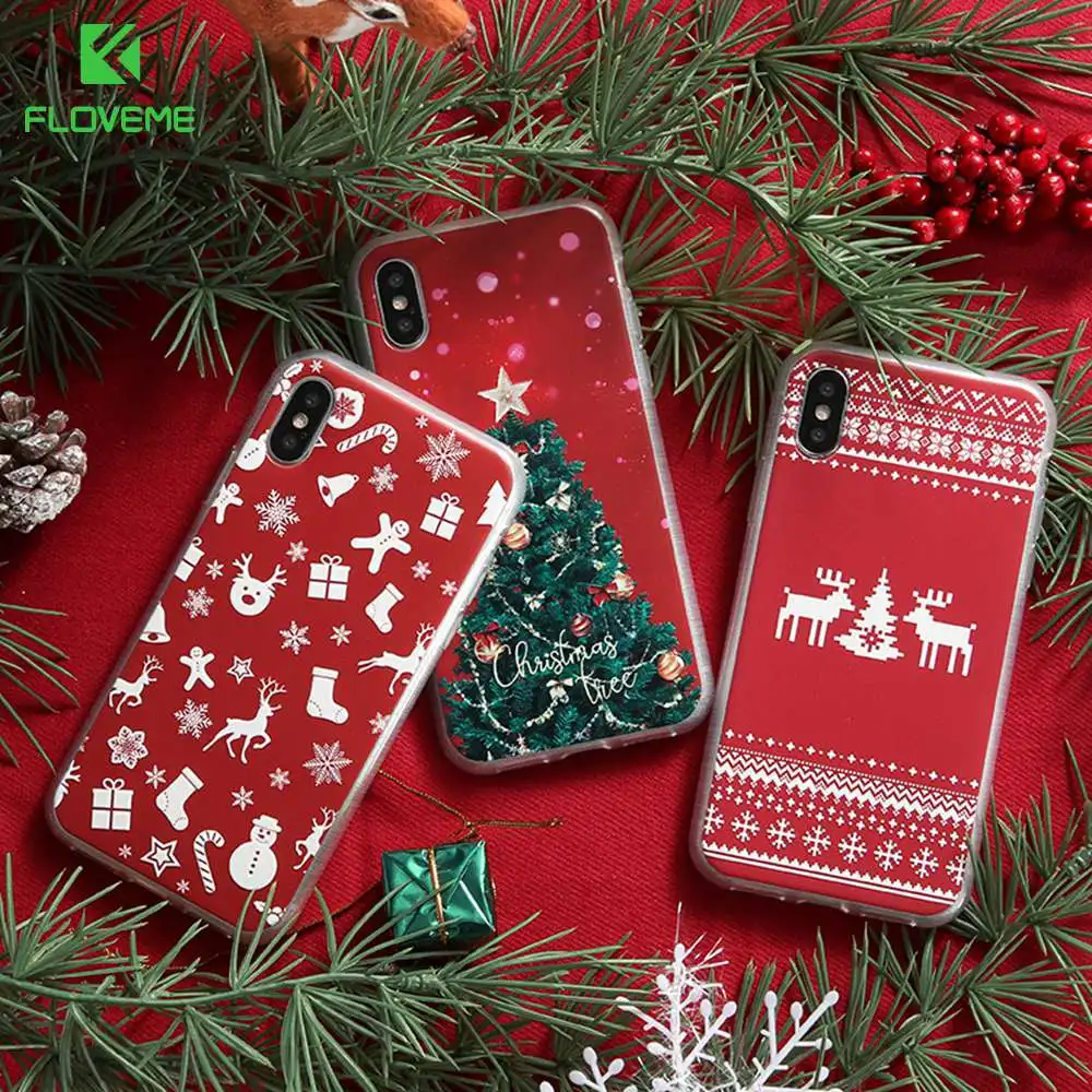 FLOVEME Christmas Phone Case For iPhone X XS Max XR 10 2019 New Year Cases 6 6S 7 8 Plus Cover Fashion Accessories |