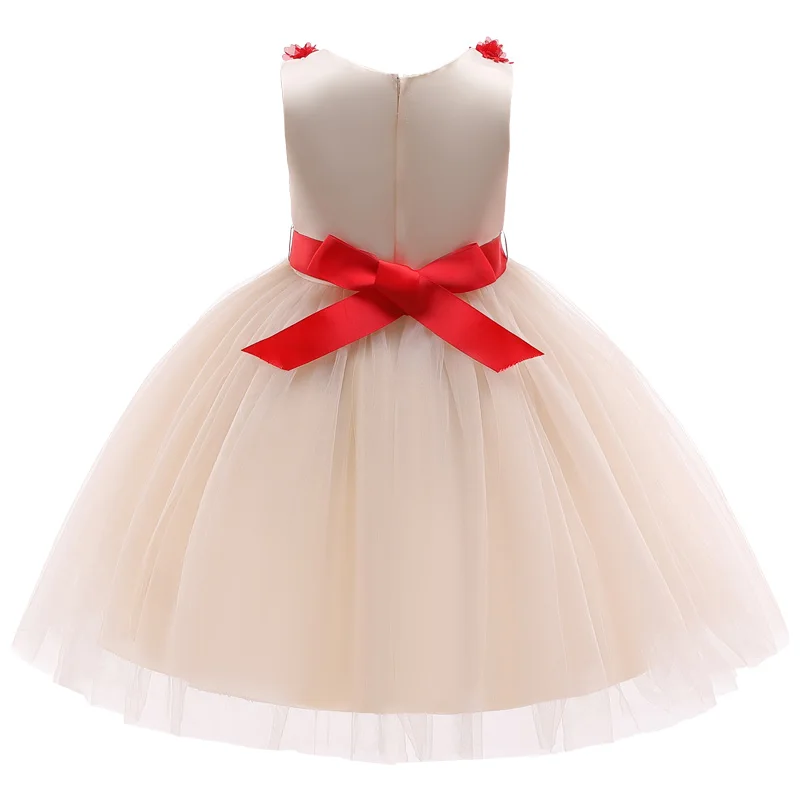 Летний костюм vestidos Детские платья для девочек с цветочным принтом и бантом
