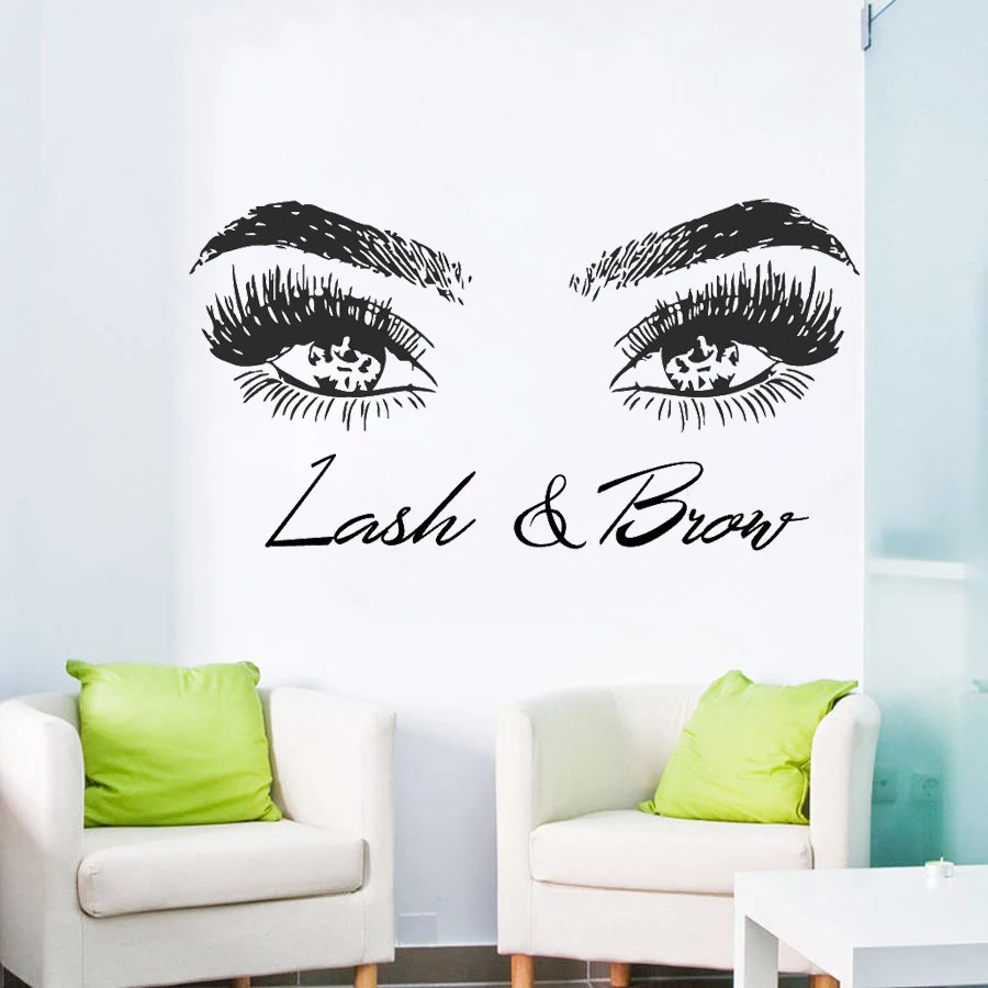 

Eyelashes Lashes Eyebrows Brows Beauty Salon Decor Wall Decal Vinyl Sticker Eye Quote Make Up Fashion Stickers Shop Poster D343