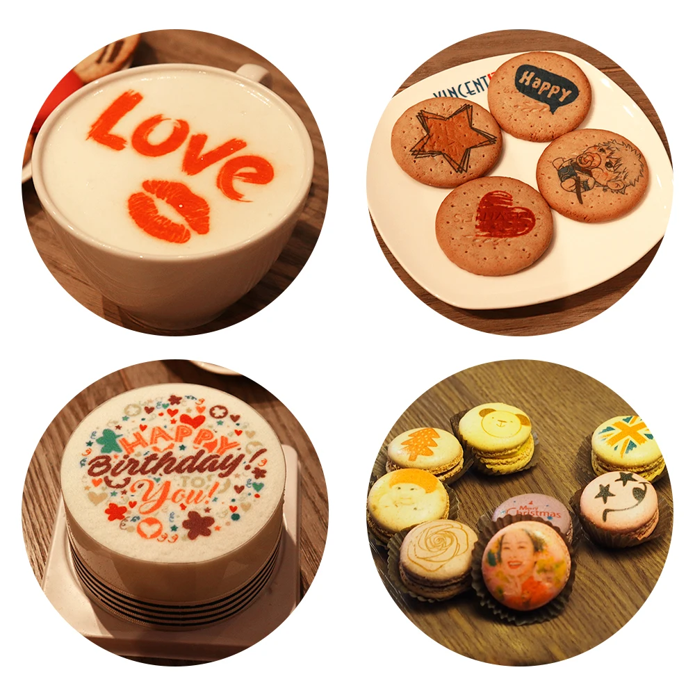 4 чашки селфи кофе принтер латте еда печати машина СНПЧ версия со свободными