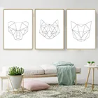 Абстрактный минимализм домашний Декор стены искусства Скандинавская Картина на холсте Печать плакатов черный, белый цвет мультфильм животных Гостиная изображение
