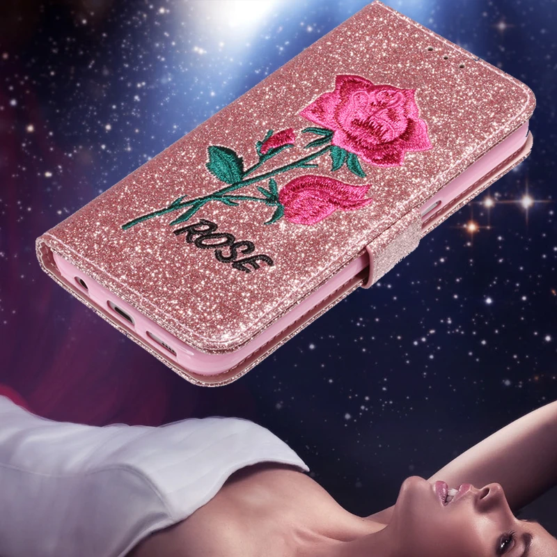 Флип телефон Чехлы для мангала Samsung Galaxy S8 Бумажник Роза случае карты Подставки