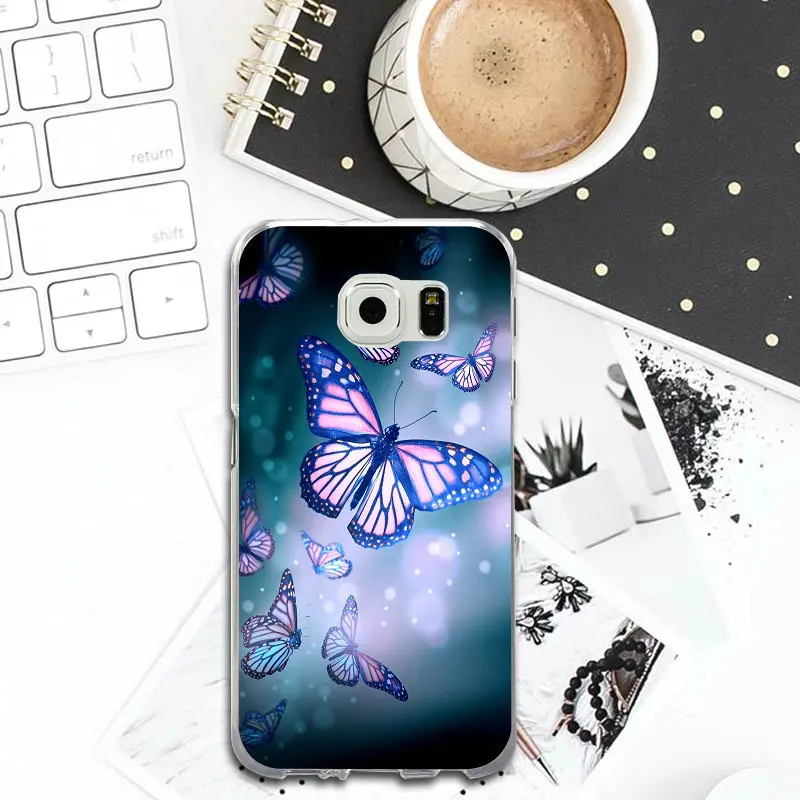 Beautiful Butterfly Flying Slim Soft TPU Phone Case Cover for Samsung Galaxy S2 S4 S5 S6 S7 S8 S9 Edge Plus Note 2 3 4 5 8 |