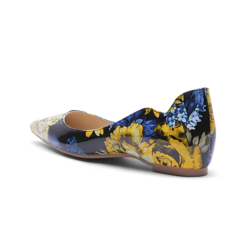 Женские балетки в полоску COCOAFOAL весенне осенние на плоской платформе с острым