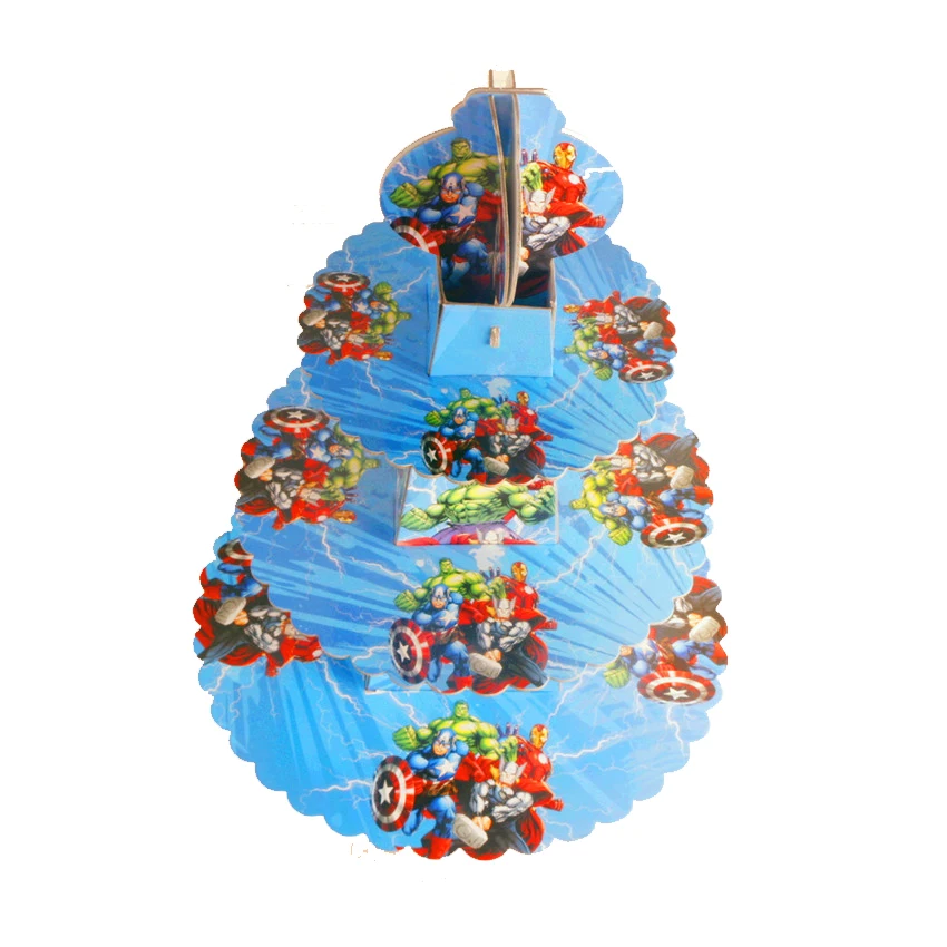 cakestand 1pc Мультфильм Мстители вечерние одноразовые посуда бумажные тарелки салфетки флаг чашки детская игрушка в ванную день рождения принадлежности и украшения - Цвет: cakestand 1pc