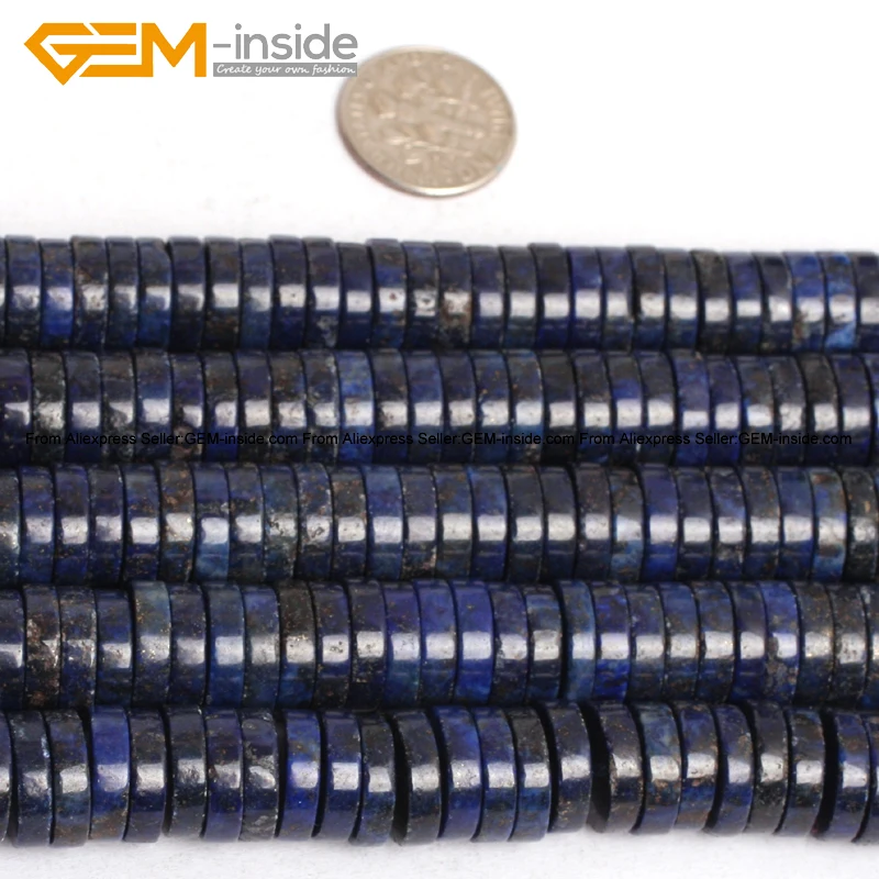 Rondelle дисковые крашеные Lapis Lazuli Heishi каменные бусины разделители для ювелирных