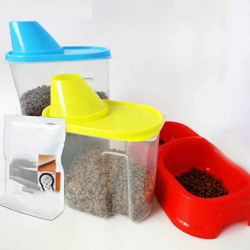 

Plastic Large Storage Sealed Jar Kitchen Lid with Scale Cereal Jar Small Covered Large Openings Storage Box Pet Food Barrel