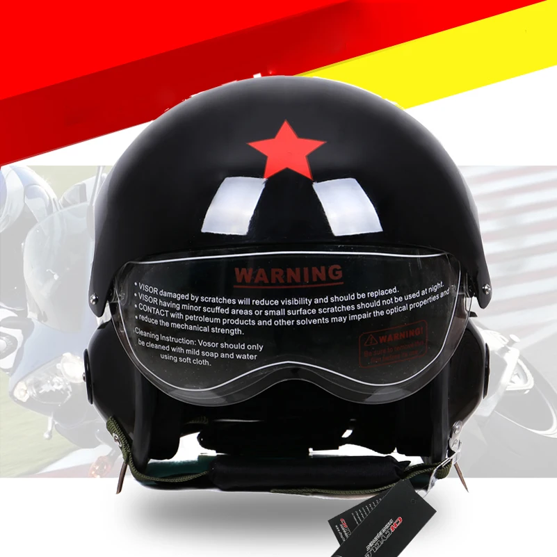 CHCYCLE китайские военно воздушные силы Jet Pilot открытым лицом мотоцикл зеленый шлем