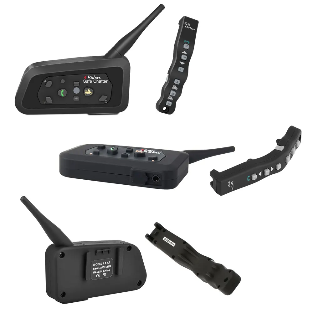 2 шт. Lexin A4 мотоциклетный Bluetooth шлем гарнитура интерком для 4 гонщиков переговорные поддержка дистанционное управление BT беспроводной домофон