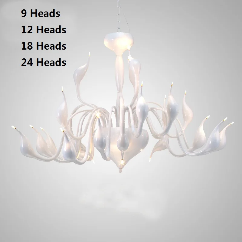 Современные 24 светодиодных люстр лебедя потолочные люстры для спальни гостиной