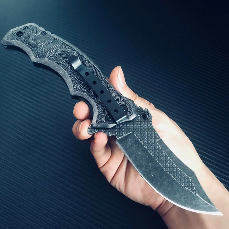 Stonewash сталь карман ножи для выживания Открытый тактический охотничьи ножи Практические Кемпинг Складной нож Портативный EDC 3D коллекция