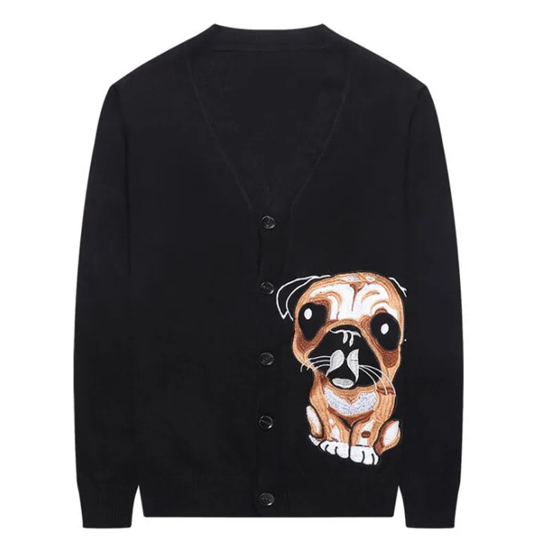 2018 новые осенние Для мужчин свитер кардиган с длинными рукавами v образным