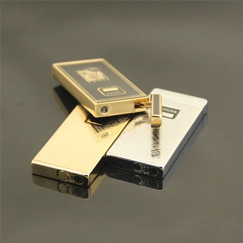 Тигровая ультратонкая металлическая подарочная ветрозащитная зажигалка
