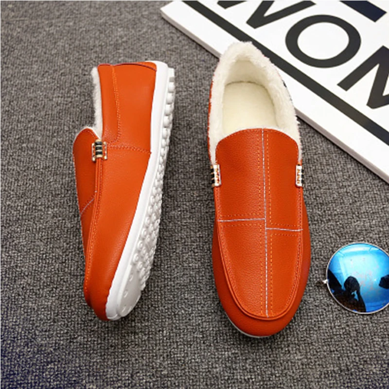 Mingpinstyle Men's Casual Shoes Cashmere Solid Low Help Light Fashion Peas Male Soft Comfortable Warm Pedaling | Обувь