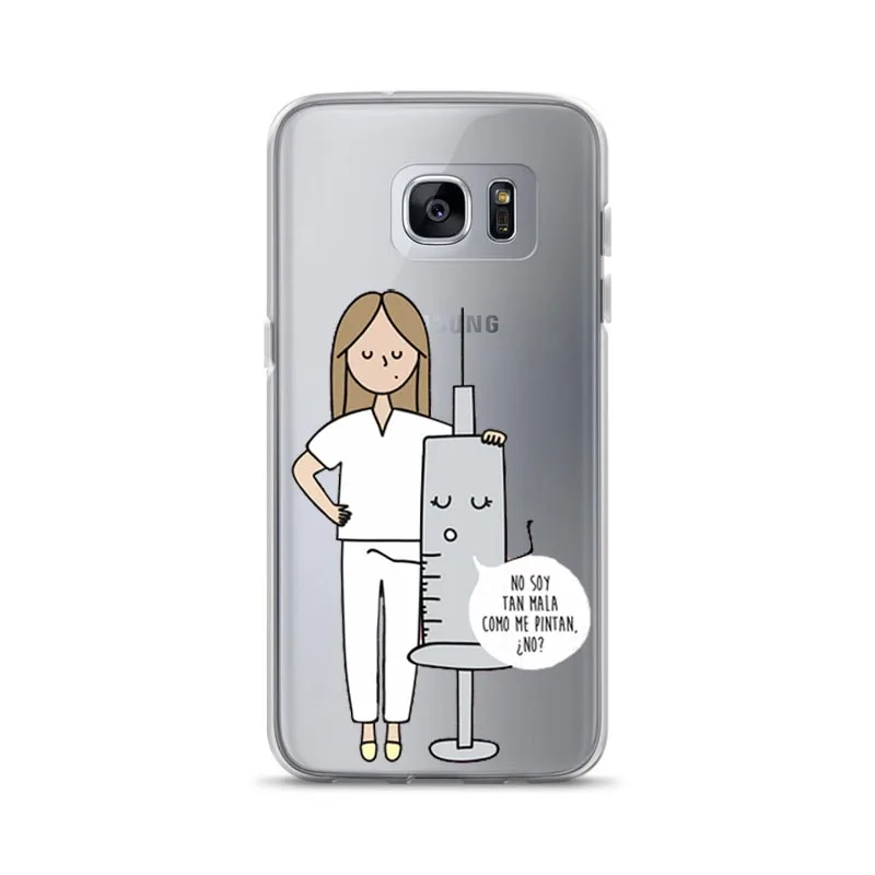 Испания мультфильм медицина доктор медсестра для Samsung Galaxy S6 S7 S8 S9 PLUS S7Edge Note 8