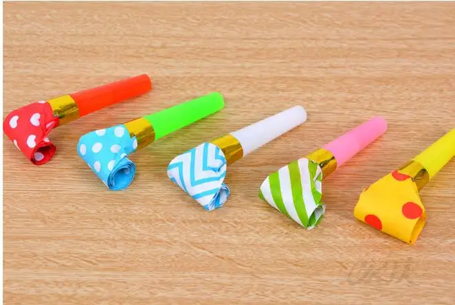 Маленькие многоцветные вечерние свистки для детей на день рождения украшения