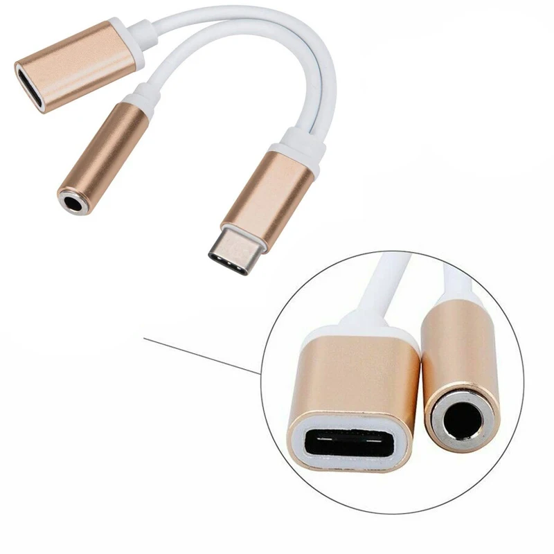 2 в 1 USB C type-C до 3,5 мм разъем для наушников адаптер AUX& сбор данных синхронизации кабель