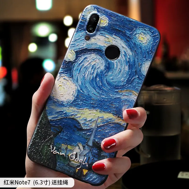 Винтажный рельефный чехол с изображением звездной ночи для Xiaomi mi X 3, Red mi note 8 pro, Red mi note 7 pro, чехол