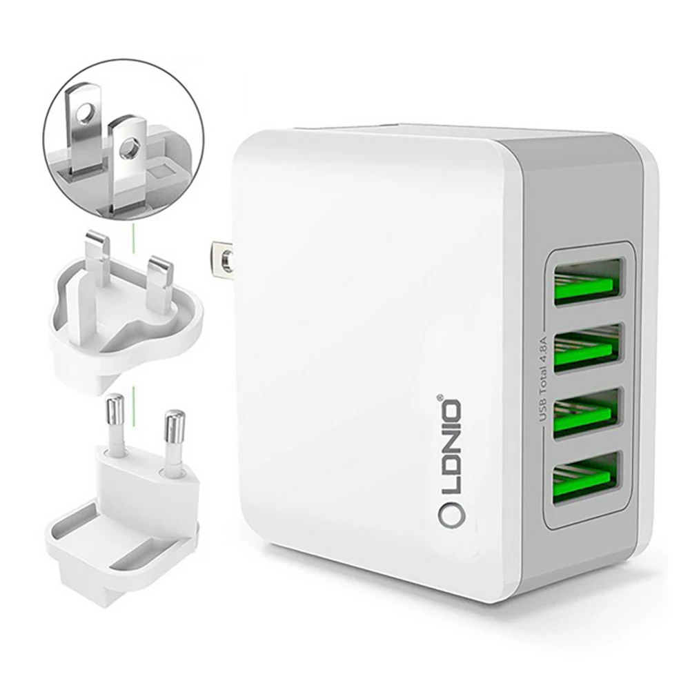 Горячая Распродажа LDNIO A4403 5V 4.4A 4-Порты и разъёмы универсальное USB Сетевое зарядное Зарядное устройство адаптер USB настенное зарядное устройство для смартфон планшеты Зарядное устройство для iPhone х huawei
