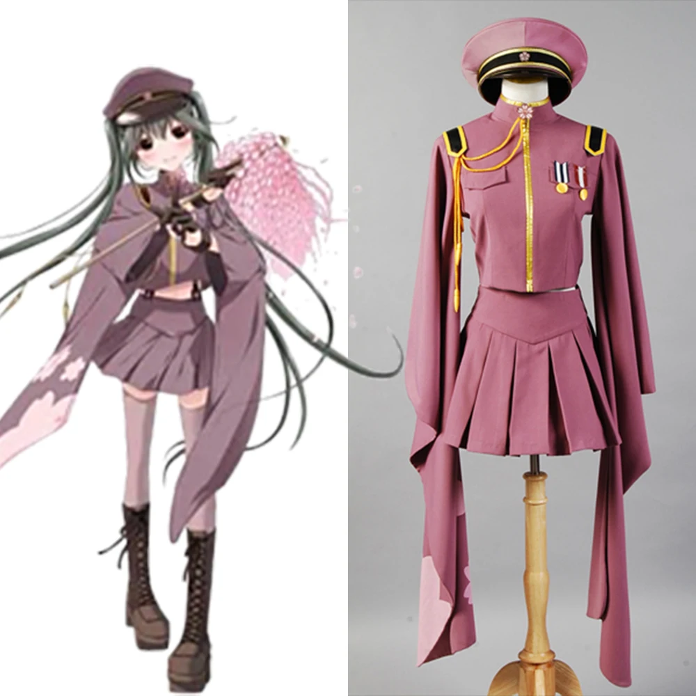 Vocaloid Senbon Sakuras Zakura Miku косплей костюм розовый полный комплект униформа карнавальное платье для косплея женский костюм