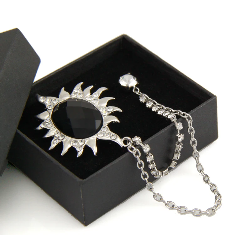 

Black stone white lanyards brooch corsage male accessories