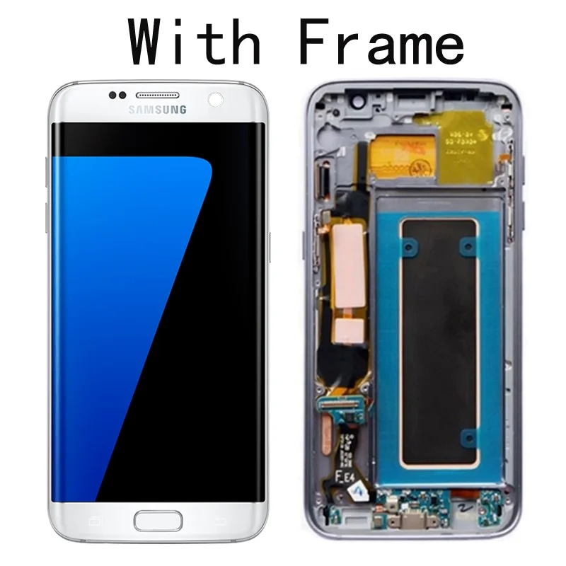 White With Frame 5,5 ''дисплей с ЖК-экраном с рамкой для SAMSUNG Galaxy S7 Edge G935 G935F SM-G935F кодирующий преобразователь сенсорного экрана в сборе - Цвет: White With Frame