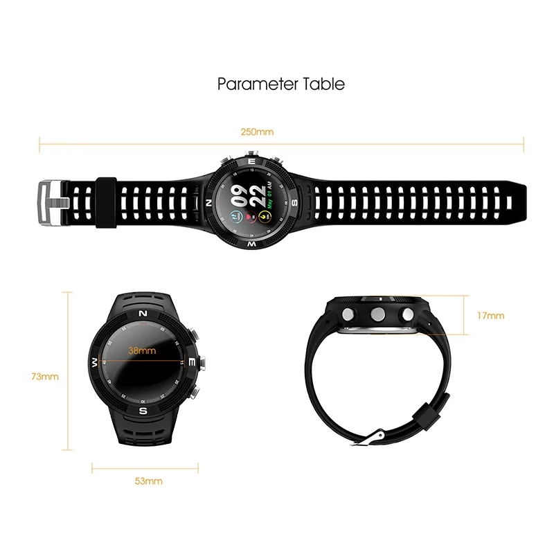 Focussmart F18 gps умные часы кровяное Давление Heart Rate Monitor Фитнес трекер IP68