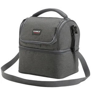 Двухъярусная изолированная сумка для ланча, Женская Термосумка, большая емкость, Портативная сумка для ланча