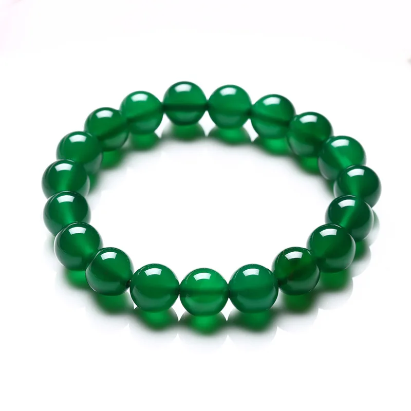 12 мм Оптовая Продажа Натуральный камень круглый Бусины эластичный зеленый агат e