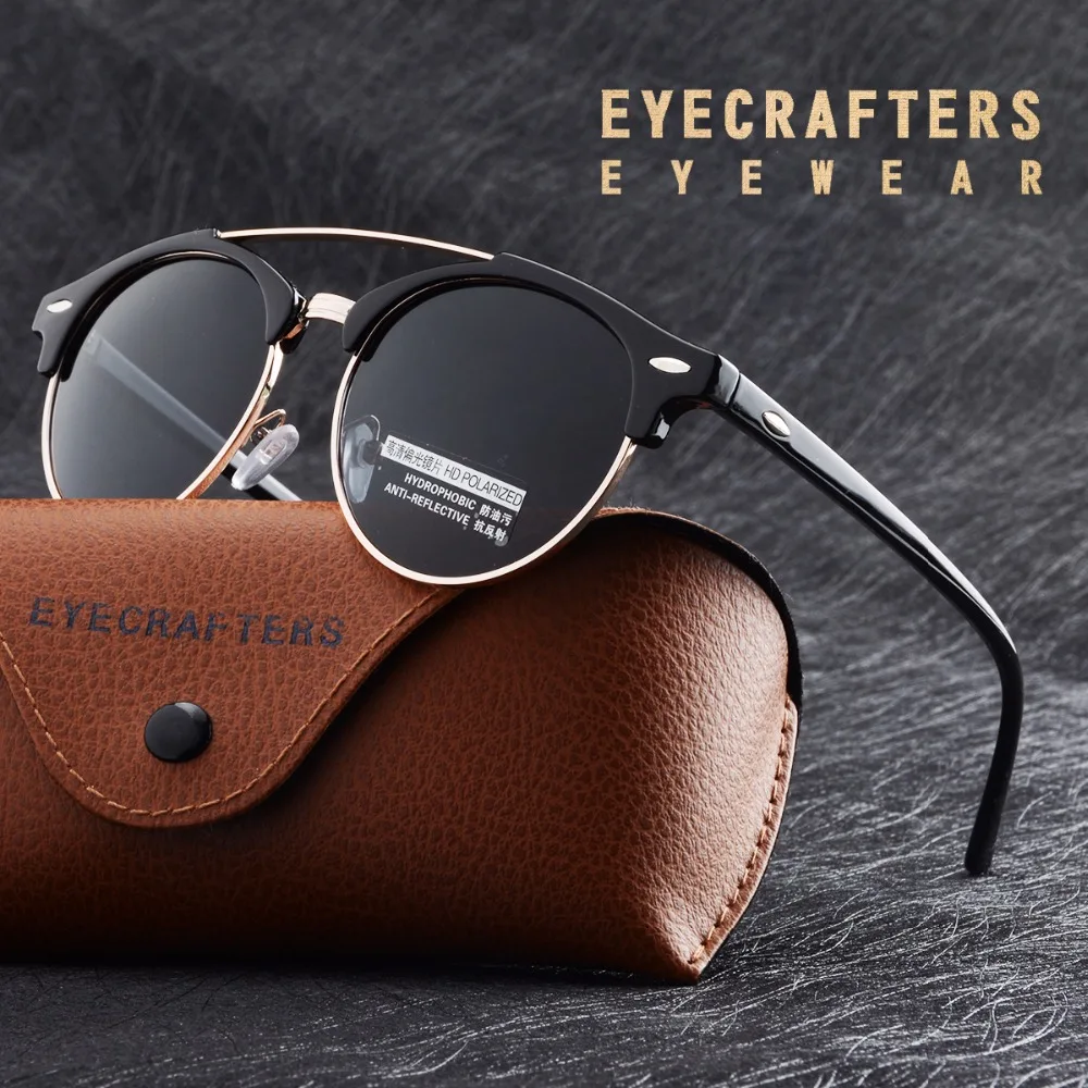 Женские и мужские круглые поляризационные очки винтажные брендовые