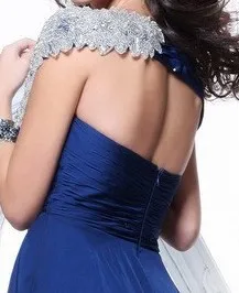 2015 Summer New A-line Sweetheart One-shoulder Floor-length Mint Green/blue/ Sexy Prom Dresses Fuschia Cheap Big Discount | Свадьбы и