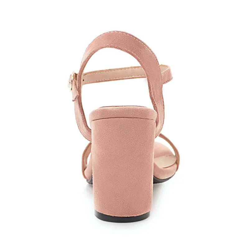 

Fanyuan Ladies Shoes Summer 2018 Chic Ankle Strap Heels Solid Color Peep Toe Sandals Women Chunky High Heels Party Dress Sandals