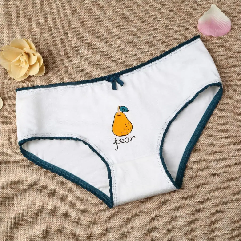 Single pear Летние женские трусики, хлопковые трусы с принтом манго, нижнее белье для девушек, женские зимние трусики с бантом, женское сексуальное нижнее белье, трусы - Цвет: Single pear