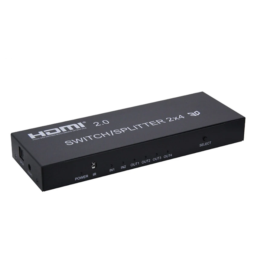 2X4 HDMI переключатель сплиттер 4 к @ 60 Гц YUV 4:4:4 HDR оптический SPDIF + 3 5 мм разъем 2 в Выход