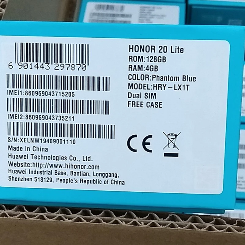 honor 20i honor 20 lite мобильный телефон 6,21 дюймов Android 9,0 FM разблокировка отпечаток лица смартфон