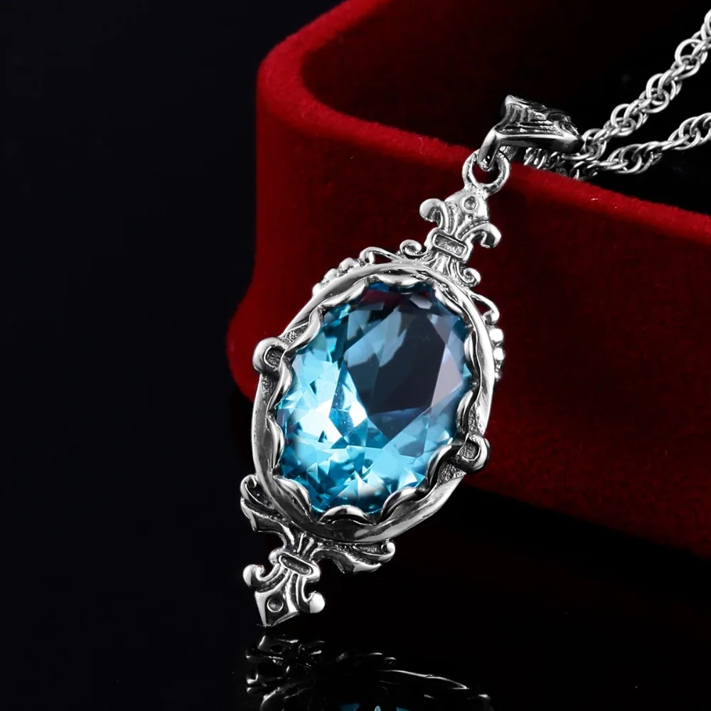 Комплект бижутерии из серебра 925 пробы с синими стразами|pendant jewelry sets|jewelry setsset blue |