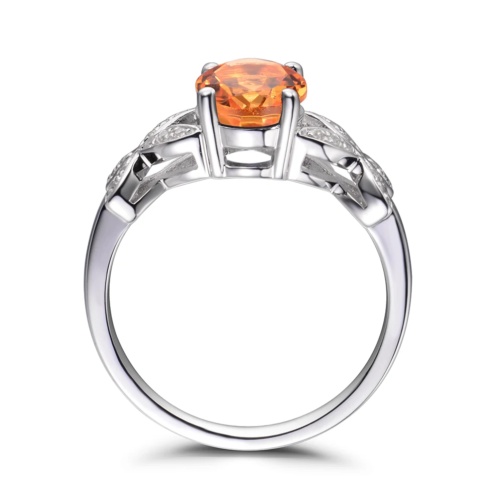 LeiGe Jewelry Real Natural Citrine Anniversary Rings Oval Cut Yellow Gems Ring Solid 925 Sterling Silver Lovely for Girls | Украшения и