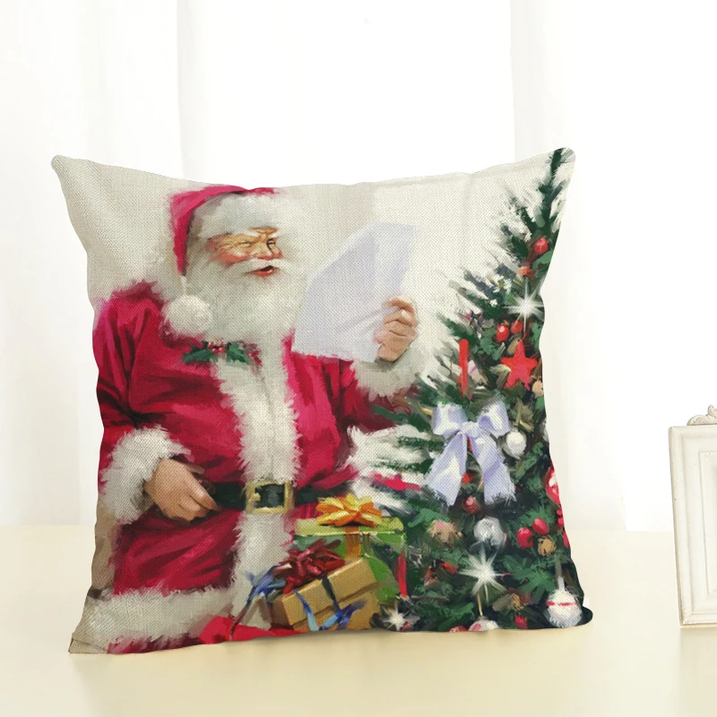 Наволочка на подушку с надписью «Merry Christmas» и надписью «Happy Day Joy», подарки на праздник, Рождественская елка, наволочка для дивана, домашний декор