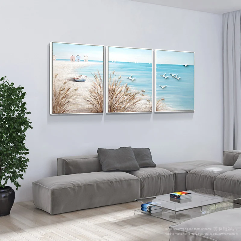 Алмазная 5D картина сделай сам полное сверление Приморский Пейзаж тройная