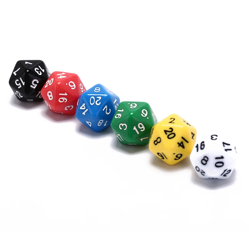 6 шт. акриловые D20 кубики смешанные цвета Ktv Fun игральные кости настольная игра