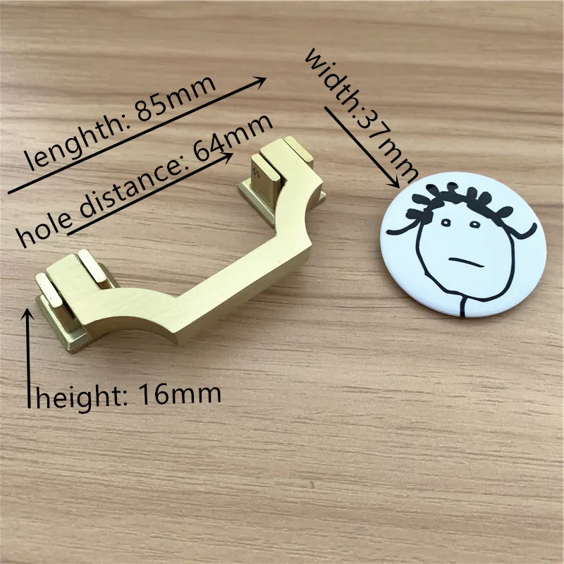 hole distance 64mm LCH цинковый сплав, матовый золотой медный цвет, ручка для шкафа, выдвижная ручка, дверная ручка, художественная мебель в китайском стиле, фурнитура - Цвет: hole distance 64mm